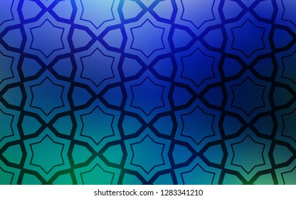 Light Blue, Green vector pattern with christmas stars. Shining colored illustration with stars. Pattern for new year ad, booklets.
