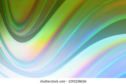 Light Blue, Green vector pattern with lava shapes. Blurred geometric sample with gradient bubbles.  New composition for your brand book.