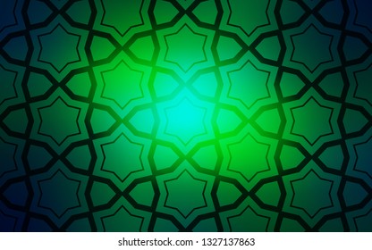 Light Blue, Green vector pattern with christmas stars. Shining colored illustration with stars. Pattern for wrapping gifts.