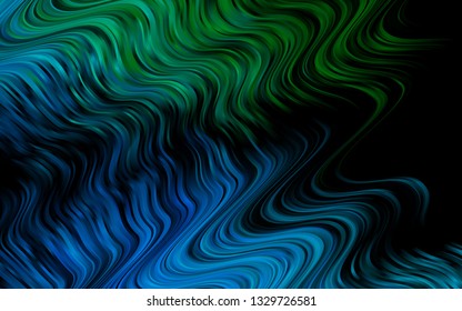 Light Blue, Green vector pattern with bent ribbons. Modern gradient abstract illustration with bandy lines. A new texture for your  ad, booklets, leaflets.