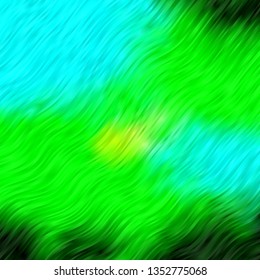 Light Blue, Green vector pattern with wry lines. Abstract gradient illustration with wry lines. Pattern for ads, commercials.