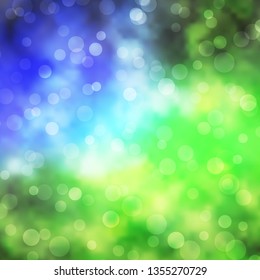 Light Blue, Green vector pattern with circles. Abstract colorful disks on simple gradient background. Pattern for websites, landing pages.