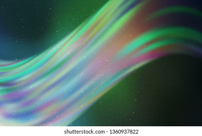 Light Blue, Green vector pattern with night sky stars. Space stars on blurred abstract background with gradient. Smart design for your business advert. - Shutterstock ID 1360937822