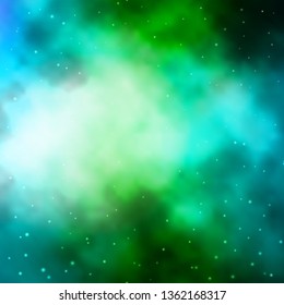 Light Blue, Green vector pattern with abstract stars. Colorful illustration with abstract gradient stars. Design for your business promotion.