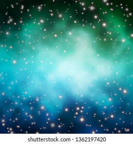 Light Blue, Green vector pattern with abstract stars. Shining colorful illustration with small and big stars. Pattern for wrapping gifts.