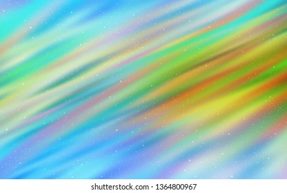 Light Blue, Green vector pattern with night sky stars. Blurred decorative design in simple style with galaxy stars. Smart design for your business advert.