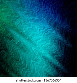 Light Blue, Green vector pattern with wry lines. Illustration in halftone style with gradient curves. Pattern for websites, landing pages.