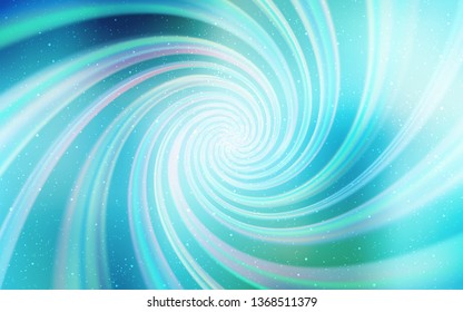 Light Blue, Green vector pattern with night sky stars. Shining illustration with sky stars on abstract template. Smart design for your business advert.