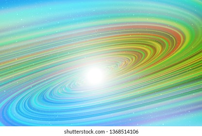 Light Blue, Green vector pattern with night sky stars. Space stars on blurred abstract background with gradient. Template for cosmic backgrounds.