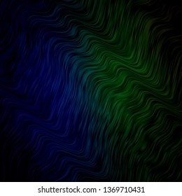 Light Blue, Green vector pattern with lines. Illustration in abstract style with gradient curved.  Pattern for websites, landing pages.