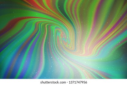 Light Blue, Green vector pattern with night sky stars. Blurred decorative design in simple style with galaxy stars. Pattern for futuristic ad, booklets.