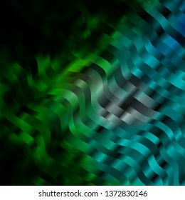 Light Blue, Green vector pattern with lines. Illustration in halftone style with gradient curves. Pattern for busines booklets, leaflets