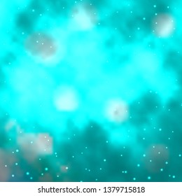 Light Blue, Green vector pattern with abstract stars. Colorful illustration in abstract style with gradient stars. Theme for cell phones.