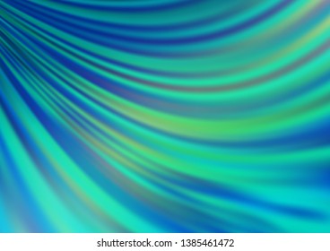 Light Blue, Green vector pattern with lines, ovals. Shining crooked illustration in marble style. Pattern for your business design.