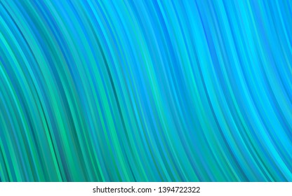 Light Blue, Green vector pattern with bent ribbons. A vague circumflex abstract illustration with gradient. The best blurred design for your business.