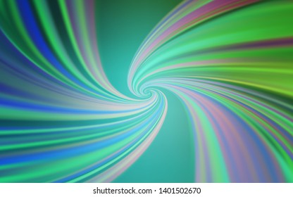 Light Blue, Green vector pattern with curved lines. Colorful abstract illustration with gradient lines. Template for cell phone screens.