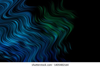 Light Blue, Green vector pattern with bent ribbons. Brand new colored illustration in marble style with gradient. The template for cell phone backgrounds.