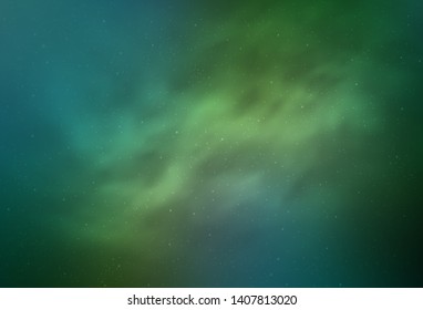 Light Blue, Green vector pattern with night sky stars. Modern abstract illustration with Big Dipper stars. Pattern for astrology websites.