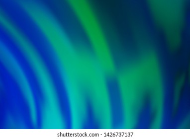 Light Blue, Green vector pattern with lines, ovals. Brand new colored illustration in marble style with gradient. A completely new template for your business design.