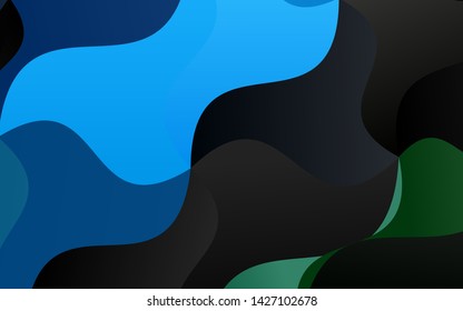 Light Blue, Green vector pattern with bent ribbons. Colorful illustration in abstract marble style with gradient. Textured wave pattern for backgrounds.