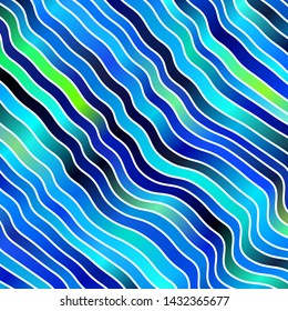 Light Blue, Green vector pattern with lines. Bright illustration with gradient circular arcs. Pattern for busines booklets, leaflets