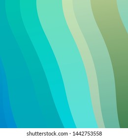 Light Blue, Green vector pattern with curved lines. Colorful abstract illustration with gradient curves. Design for your business promotion.