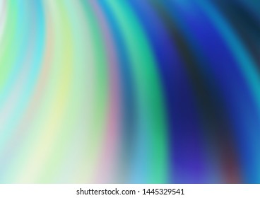 Light Blue, Green vector pattern with curved circles. A completely new color illustration in marble style. Pattern for your business design.