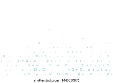 Light Blue, Green vector pattern with spheres, squares. Abstract illustration with colorful circles, rectangles. Template for your brand book.
