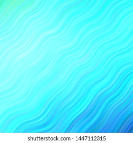 Light Blue, Green vector pattern with lines. Colorful illustration with curved lines. Best design for your posters, banners.