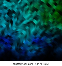 Light Blue, Green vector pattern with wry lines. Abstract gradient illustration with wry lines. Pattern for booklets, leaflets.