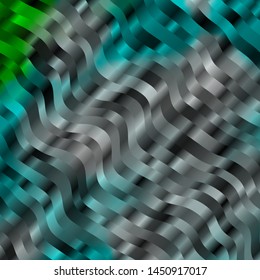 Light Blue, Green vector pattern with curves. Brand new colorful illustration with bent lines. Smart design for your promotions.