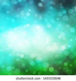 Light Blue, Green vector pattern with circles. Modern abstract illustration with colorful circle shapes. Pattern for wallpapers, curtains.