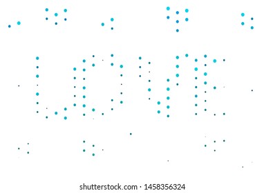 Light Blue, Green vector pattern with spheres. Glitter abstract illustration with blurred drops of rain. Design for business adverts.