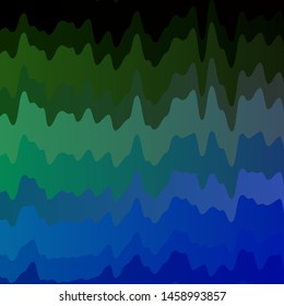 Light Blue, Green vector pattern with curves. Colorful geometric sample with gradient curves.  Pattern for websites, landing pages.