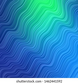 Light Blue, Green vector pattern with curved lines. Abstract gradient illustration with wry lines. Smart design for your promotions.
