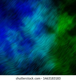 Light Blue, Green vector pattern with curves. Abstract illustration with gradient bows. Template for your UI design.