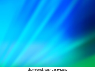 Light Blue, Green vector pattern with blurred lines. Lines on blurred abstract background with gradient. Smart design for your business advert.