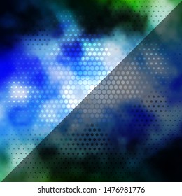 Light Blue, Green vector pattern with circles. Glitter abstract illustration with colorful drops. Pattern for business ads.