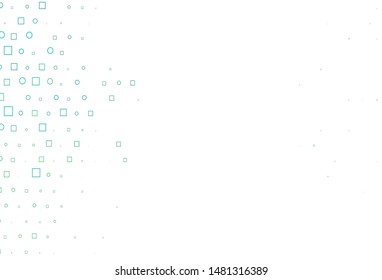 Light Blue, Green vector pattern with spheres, squares. Decorative design in abstract style with circles, rectangles. Pattern for beautiful websites.