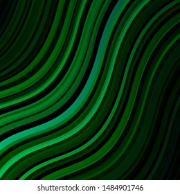 Light Blue, Green vector pattern with curves. Colorful abstract illustration with gradient curves. Design for your business promotion.