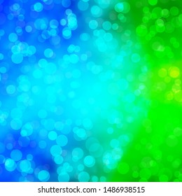 Light Blue, Green vector pattern with spheres. Abstract colorful disks on simple gradient background. Design for posters, banners.