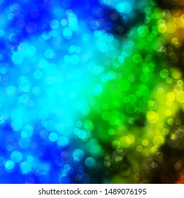 Light Blue, Green vector pattern with spheres. Abstract illustration with colorful spots in nature style. Design for your commercials.