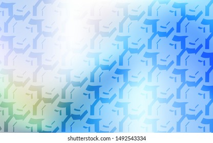 Light Blue, Green vector pattern with lines. A shining illustration, which consists of curved lines. Elegant pattern for a brand book.