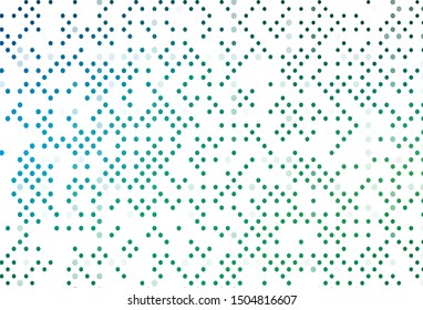 Light Blue, Green vector pattern with spheres. Abstract illustration with colored bubbles in nature style. Template for your brand book.