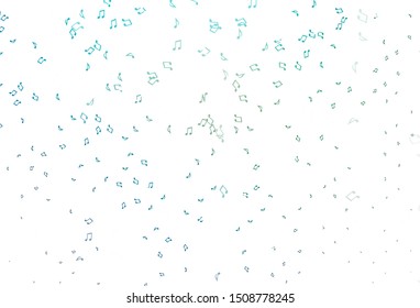 Light Blue, Green vector pattern with music elements. Abstract illustration with colorful symbols of melody. Pattern for festival leaflets.