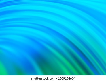 Light Blue, Green vector pattern with curved circles. A completely new color illustration in marble style. A new texture for your  ad, booklets, leaflets.