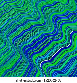 Light Blue, Green vector pattern with curves. Illustration in abstract style with gradient curved.  Template for cellphones.
