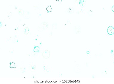 Light Blue, Green vector pattern with fresh ingredients. Glitter abstract sketch with gourmet food. Pattern for menu of cafes, bars, restaurants.