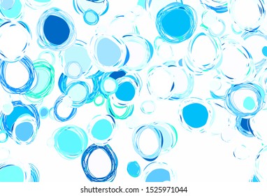 Light Blue, Green vector pattern with spheres. Beautiful colored illustration with blurred circles in nature style. Pattern for textures of wallpapers.