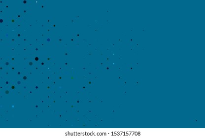 Light Blue, Green vector pattern with spheres. Blurred bubbles on abstract background with colorful gradient. Pattern of water, rain drops.